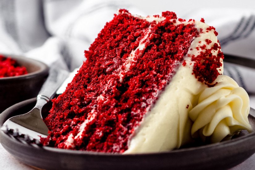 Bánh bông lan red velvet nướng bằng nồi chiên không dầu