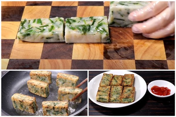 Bánh hẹ chiên vàng giòn thơm lừng hấp dẫn