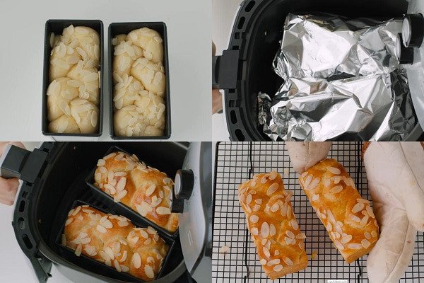 Bánh mì hoa cúc nướng bằng nồi chiên không dầu