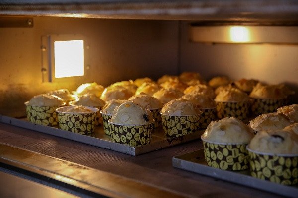 Bánh Panettone với vỏ vàng ươm và ruột mềm xốp