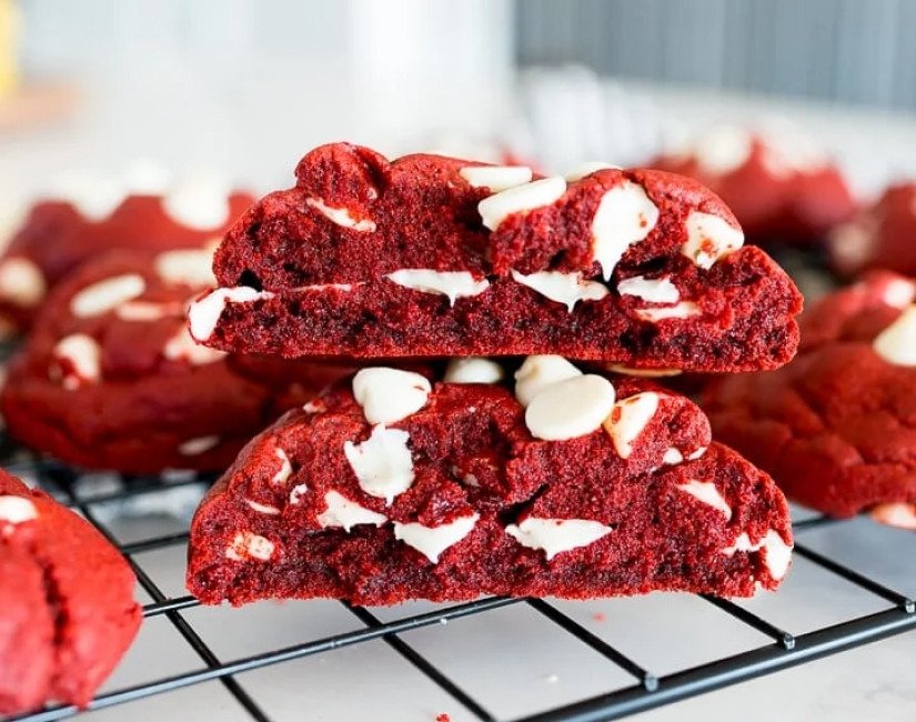 Bánh quy red velvet nướng bằng nồi chiên không dầu