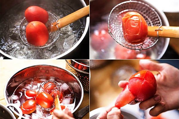 Bí quyết lột vỏ cà chua nhanh gọn