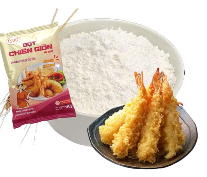 Bột chiên giòn DAKI giúp món ăn vàng ươm, giòn lâu