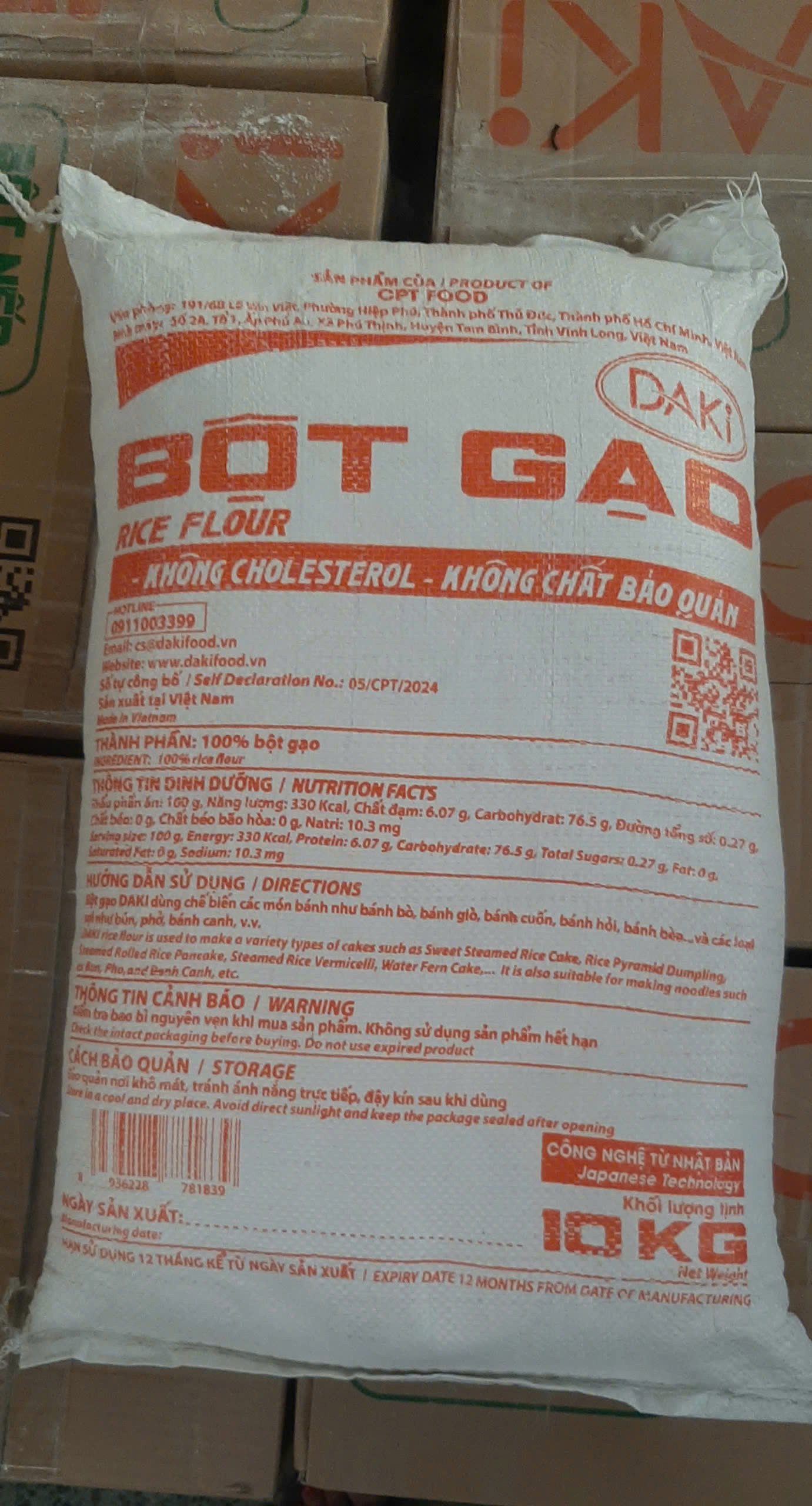 Bột gạo DAKI 10kg chất lượng cao