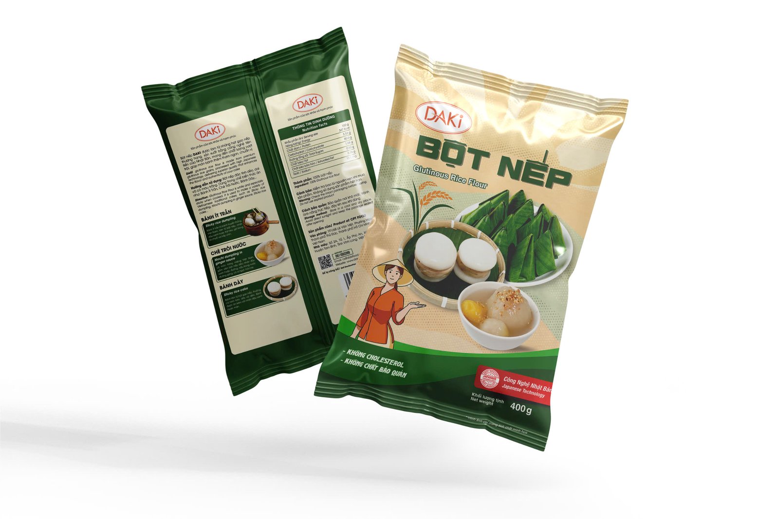 Bột nếp nguyên chất được đựng trong bát, sẵn sàng cho việc chế biến món ăn truyền thống