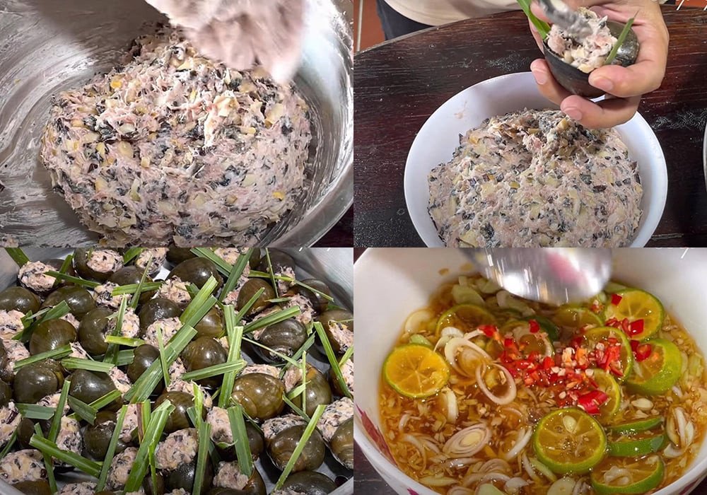 Các bước làm món ốc bươu nhồi thịt hấp thơm ngon