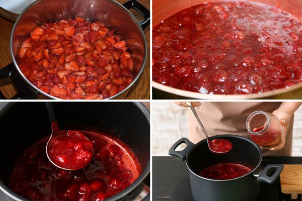 Các bước làm mứt dâu tây sánh mịn tại nhà