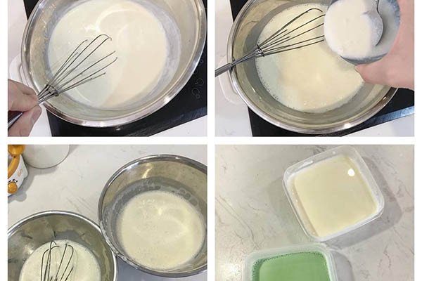 các bước nấu chè khúc bạch với bột rau câu dẻo