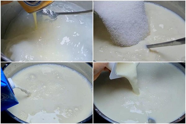 Các bước pha hỗn hợp sữa chua uống trái cây