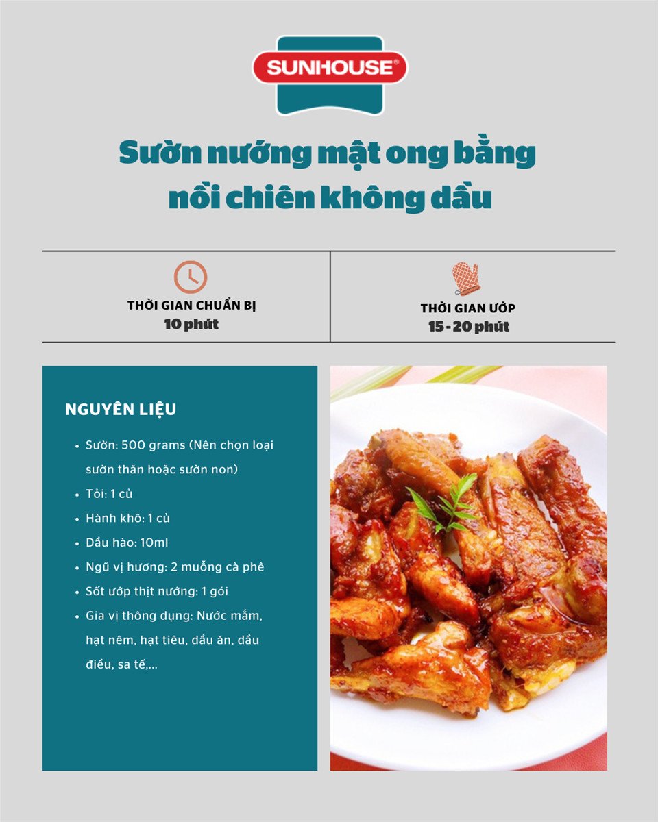 Các loại nguyên liệu cho món sườn nướng ngũ vị hấp dẫn