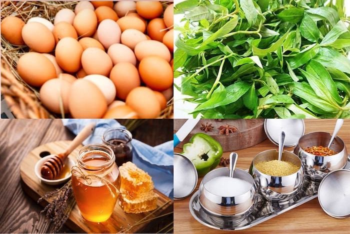 Các nguyên liệu chuẩn bị cho món trứng nướng nồi chiên không dầu