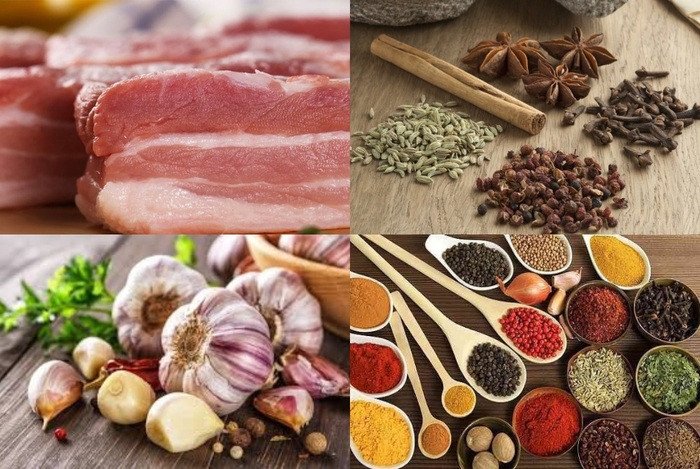 Các nguyên liệu cơ bản cần có để chế biến món thịt ba chỉ heo quay giòn bì thơm ngon