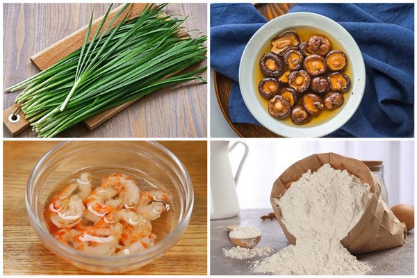 Các nguyên liệu cơ bản làm bánh hẹ hấp tại nhà