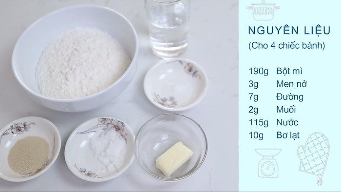 Cách Làm Bánh Mì Bằng Nồi Chiên Không Dầu Mềm Thơm Chuẩn Vị Các nguyên liệu cơ bản làm bánh mì bằng nồi chiên không dầu bao gồm bột mì, men nở, đường, muối, bơ lạt