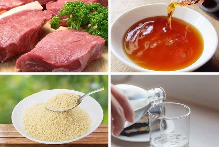 Các nguyên liệu đơn giản làm ruốc thịt heo bằng nồi chiên không dầu