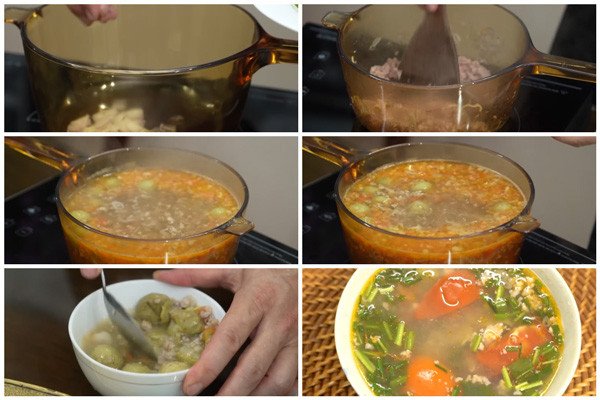 Cách nấu canh thịt băm nấu sấu