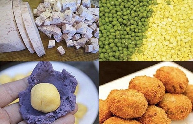 Cận cảnh các bước làm vỏ bánh khoai môn lệ phố