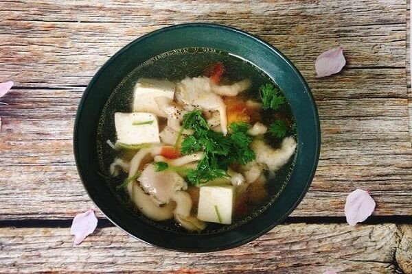 Canh Nấm Bào Ngư Thịt Băm