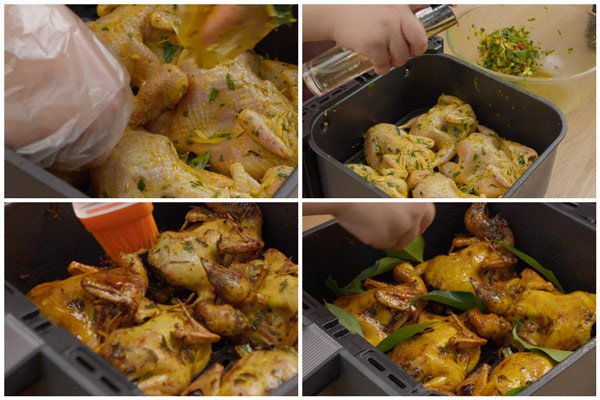 Chế biến món cút chiên bơ bằng nồi chiên không dầu tiện lợi, vàng đều