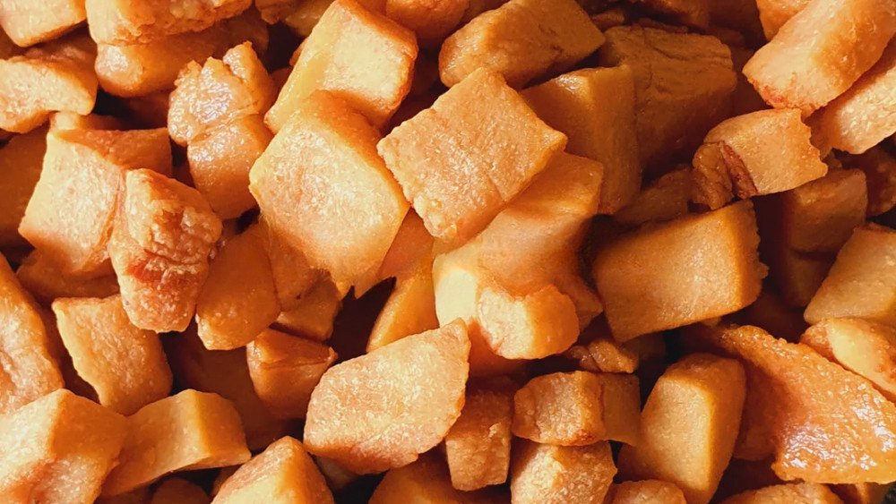 Chiên tóp mỡ bằng nồi chiên không dầu