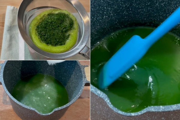 Chiết xuất nước cốt lá dứa để làm tàu hũ