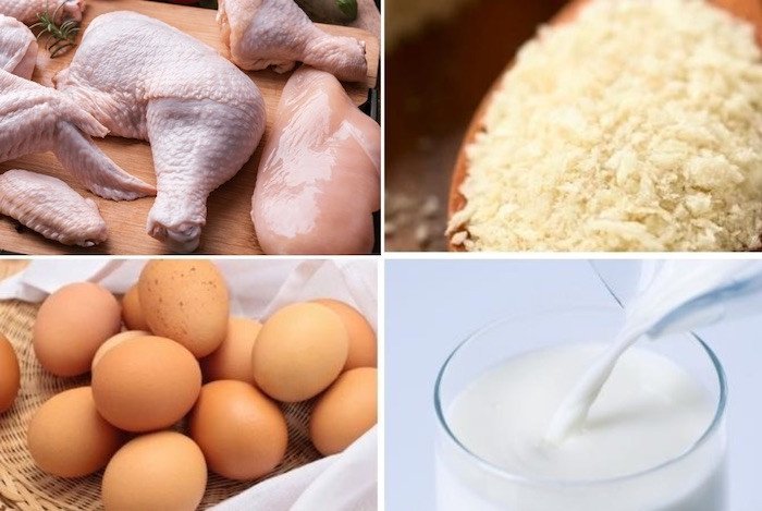Chuẩn bị đầy đủ nguyên liệu tươi ngon để làm món gà rán bằng nồi chiên không dầu cho cả gia đình