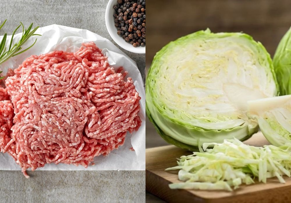 Chuẩn bị nguyên liệu làm canh bắp cải thịt băm
