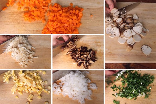 Chuẩn bị nguyên liệu súp chay thanh đạm
