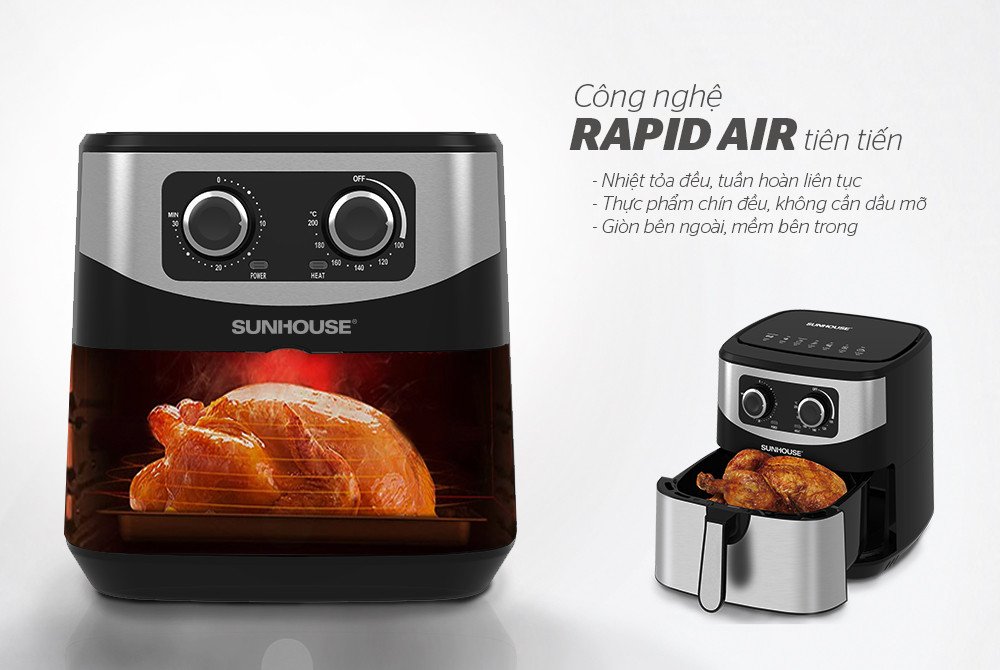 Công nghệ Rapid Air giúp thức ăn chín đều thơm ngon