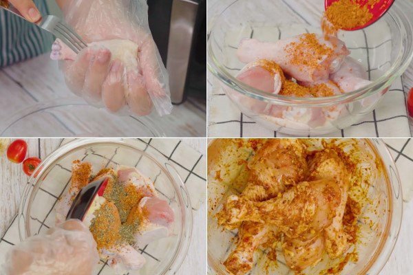 Công thức ướp đùi gà nướng mật ong bằng nồi chiên không dầu đậm đà