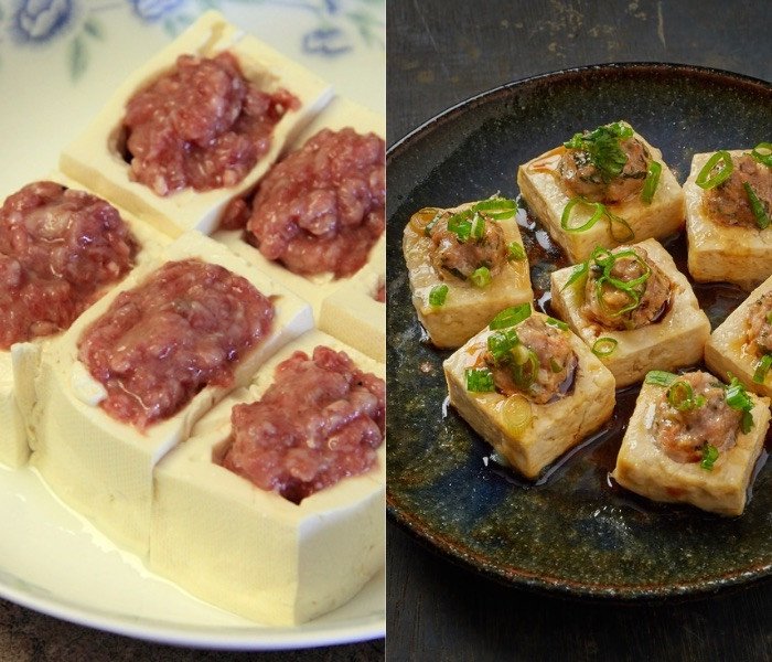 Đậu nhồi thịt là món ngon bạn không nên bỏ qua khi dùng nồi chiên không dầu