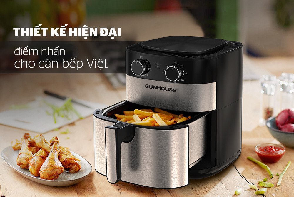 Điều chỉnh nhiệt độ và thời gian nướng bánh bằng nồi chiên không dầu