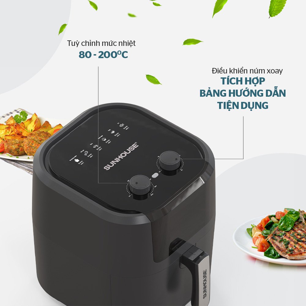 Điều chỉnh nhiệt độ và thời gian trên nồi chiên không dầu cơ