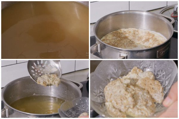 Đun nước cua trên lửa vừa để riêu cua nổi và không bị vỡ