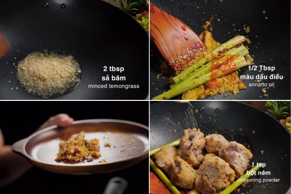 Bí Quyết Nấu Lẩu Bò Thơm Ngon Chuẩn Vị Tại Gia Đuôi bò xào sơ qua với gia vị đậm đà trước khi hầm