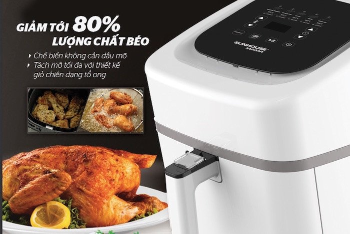 Gà nướng nồi chiên không dầu vàng ươm, da giòn hấp dẫn