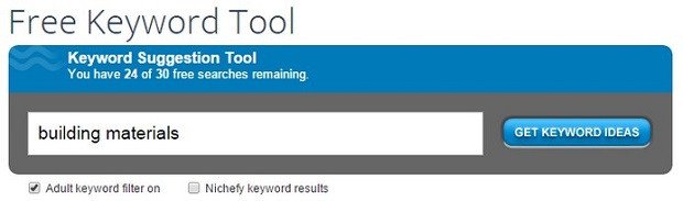 Giao diện công cụ nghiên cứu từ khóa Free Keyword Tool