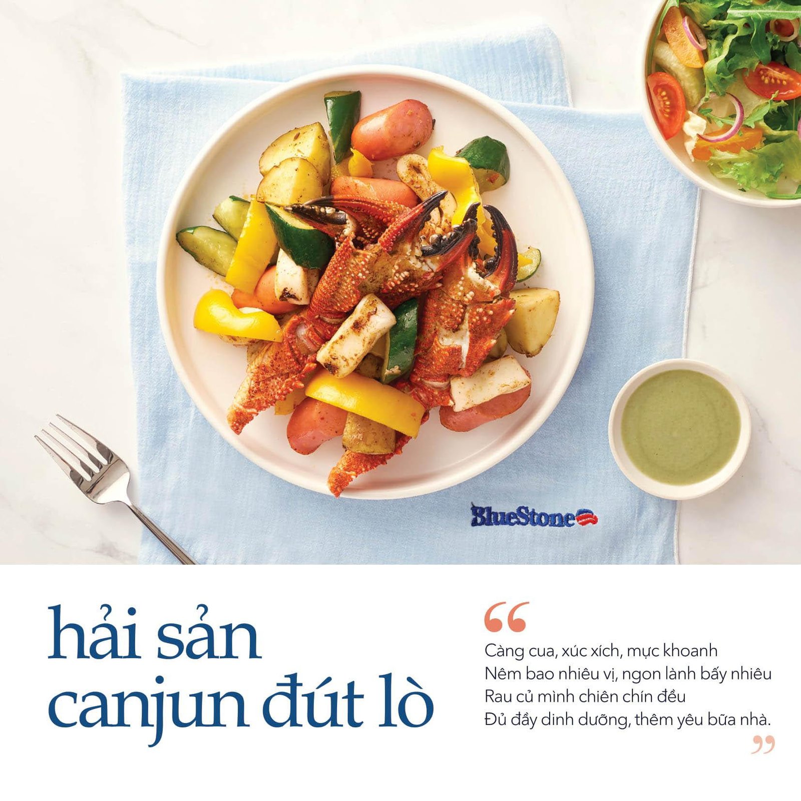 Hải sản cajun tươi ngon được sơ chế và ướp gia vị chuẩn bị nướng
