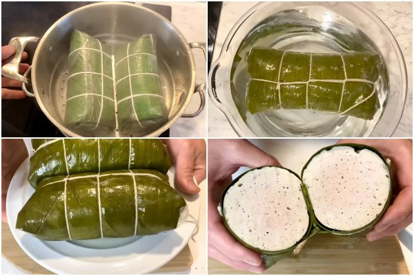 Hấp giò nạc đến khi chín đều, đảm bảo độ dai ngon đặc trưng của món ăn