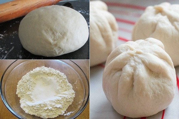 Hình ảnh nhào bột làm bánh bao không bột nở tại nhà