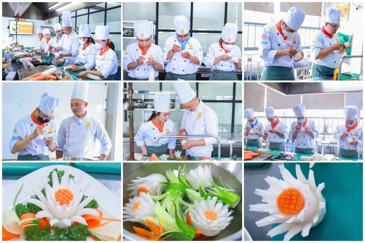 Hoa cúc trắng tinh khôi được tỉa từ củ cải