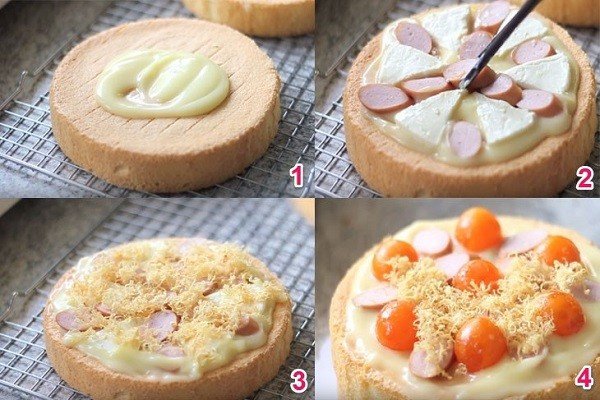 Hoàn thành bánh bông lan trứng muối tại nhà