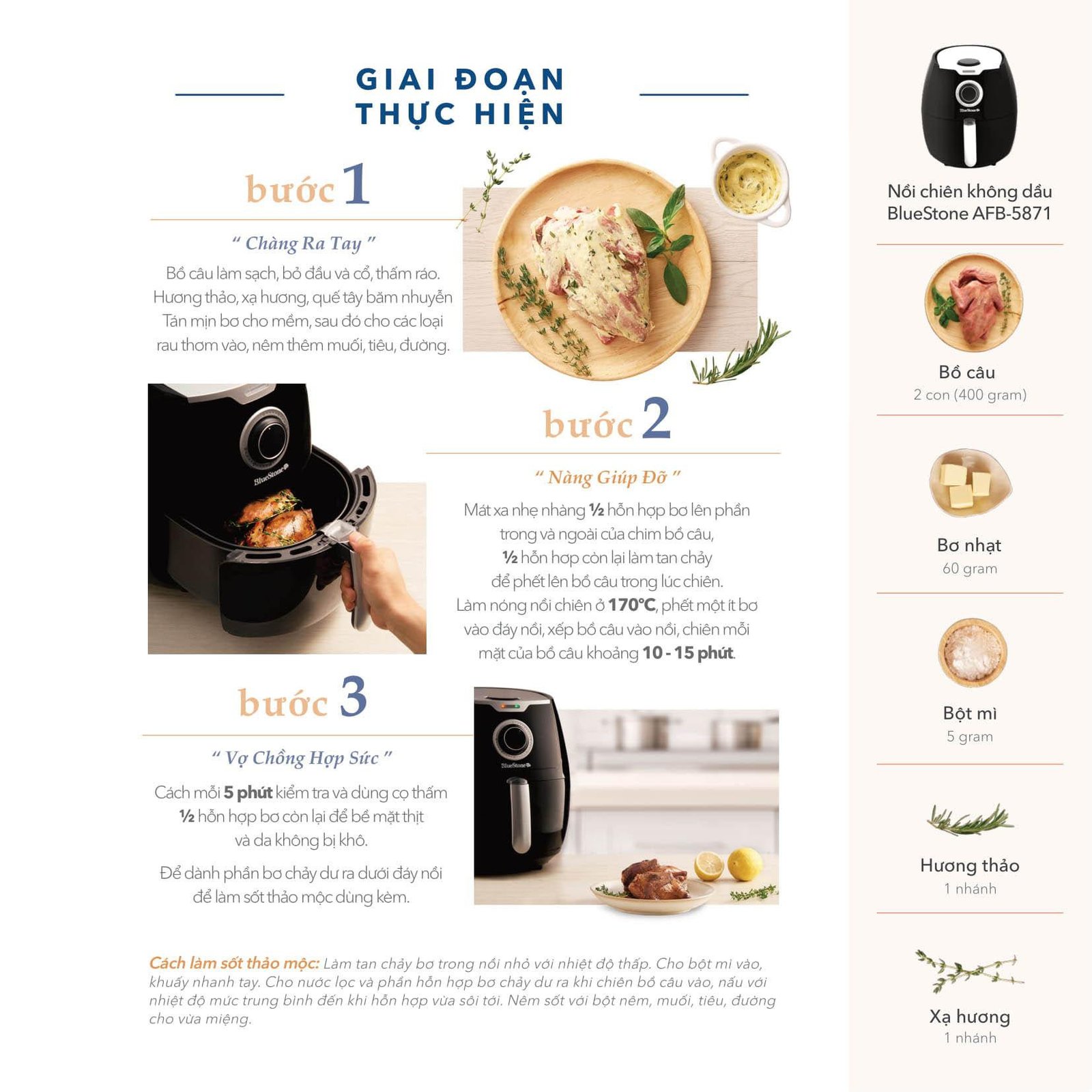 Hướng dẫn chiên bồ câu vàng giòn