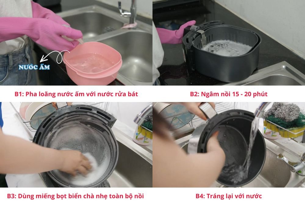Hướng dẫn vệ sinh nồi chiên không dầu đơn giản và nhanh chóng