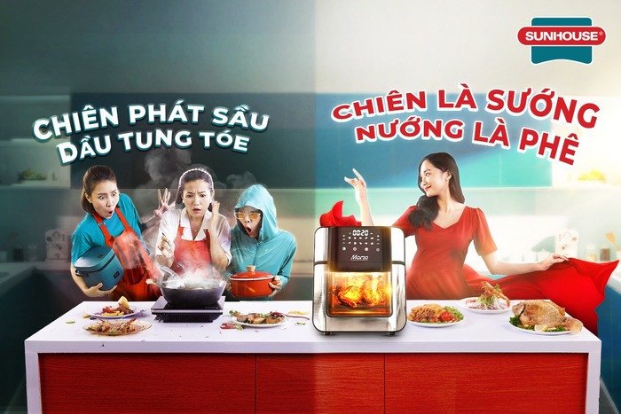 Không gian bếp gọn gàng nhờ nồi chiên không dầu