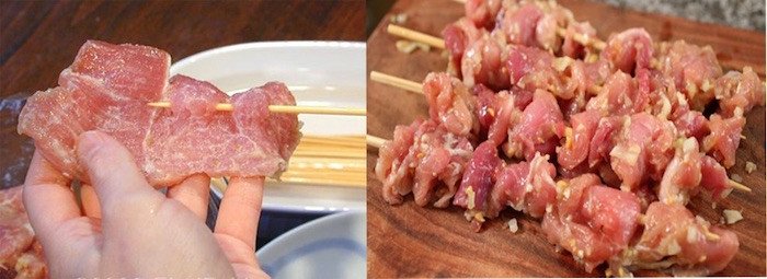 Kỹ thuật xiên thịt nướng và rau củ xen kẽ tạo món ăn hấp dẫn