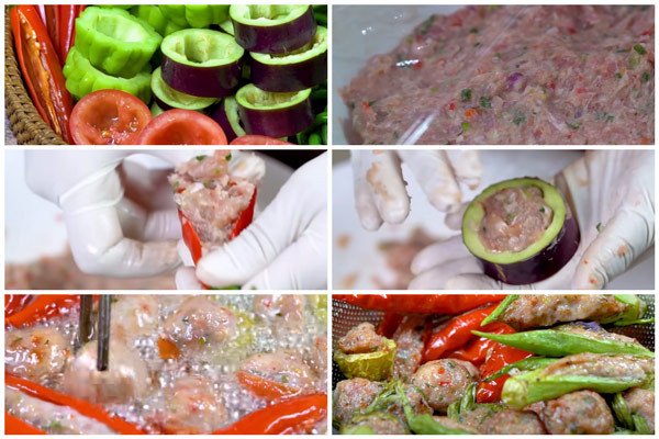 Làm chả khổ qua cá ớt để ăn cùng bún mắm