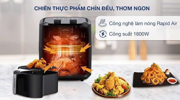 Làm nóng nồi chiên không dầu giúp hàu nướng phô mai chín đều