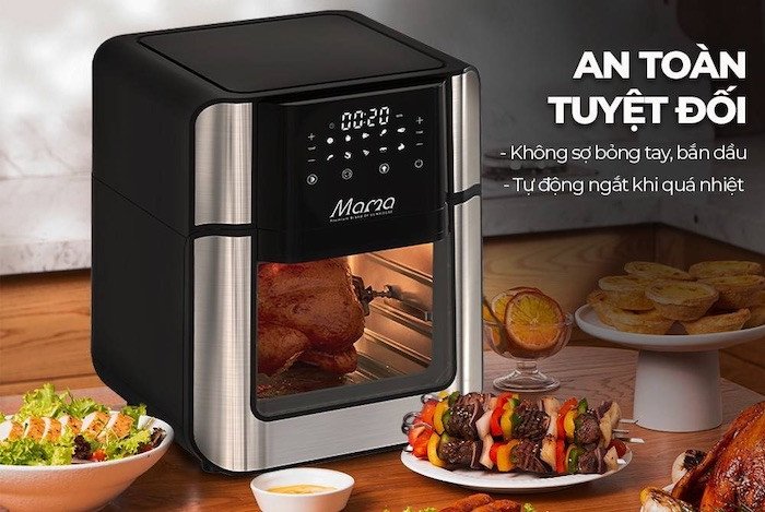 Làm nóng nồi chiên không dầu trước khi sấy chuối