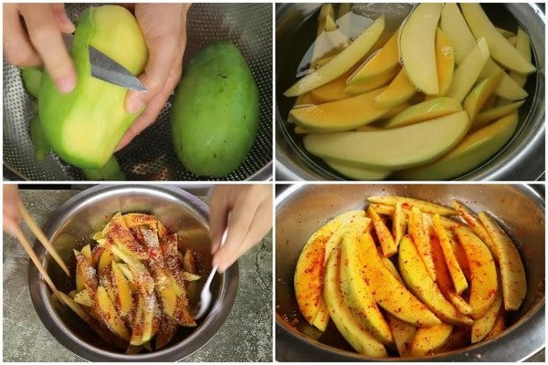 Làm xoài dầm muối ớt